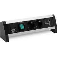 Bachmann DESK 1x Schalter 2x CEE7/3 USB Doppelcharger, GST18, CEE7/7