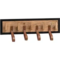 FineBuy Wandgarderobe FB95650 Mango Massivholz Braun