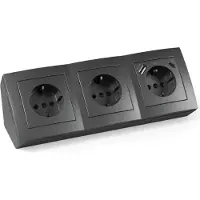 McPower Steckdosenblock Flair anthrazit 3-fach Schutzkontakt + USB-C / USB-A
