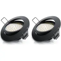 Brandson 2x LED Deckenspots dimmbar & schwenkbar Einbaustrahler mit Aluminium Rahmen in schwarz