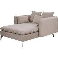 Beliani Chaiselongue Taupe Stoffbezug mit Mehreren Kissen Schlanke Armlehnen Symmetrisch Modern Wohnzimmer Schlafzimmer Austattung Liegesofa
