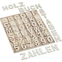 Relaxdays 144tlg. Holzbuchstaben Set