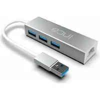 Inca IUSB-03T, USB 3.2 Gen 1 (3.1 Gen 1) Type-A, RJ-45, USB 3.0, Aluminium, Aluminium, Rundkabel, Gigabit Ethernet