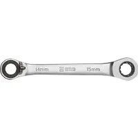 WGB Doppel-Ringratschenschlüssel gekröpft Ratschenschlüssel SW 17x19 mm Stahl
