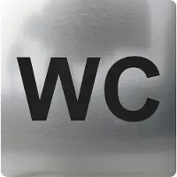Vasalat WC Symbol selbstklebend, 100 x 100 mm, Kunststoff Edelstahl-Effekt