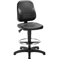 Schäfer Shop Arbeitsdrehstuhl, Permanentkontakt, Lendenwirbelstütze, Beckenstütze, mit Gleitern und Fußring, schwarz