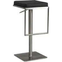 Wohnling Barhocker Schwarz Kunstleder Edelstahl Barstuhl Modern Tresenstuhl Drehbar Gepolstert Bistrohocker Metall Hoch Thekenhocker Höhenverstellbar
