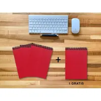 E & Z A 5 Notizblock - Set, 3+1 gratis, Luxury 80 Seiten ROT JUPITER GLITTER-OPTIK, punktiert 10x10mm