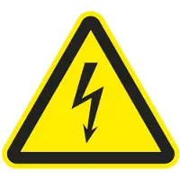 Moedel Warnzeichen „Warnung vor elektrischer Spannung“, nach ISO 7010 W012, Folie selbstklebend, Seitenlänge 200 mm