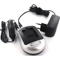 AGI Ladegerät kompatibel mit für SAMSUNG DIGIMAX NV20, Schwarz, Silber, Auto/Indoor, SAMSUNG DIGIMAX NV20