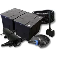 SunSun Filter Set 60000l Teich 18W Klärer,40W ECO Pumpe Schlauch Springbrunnen