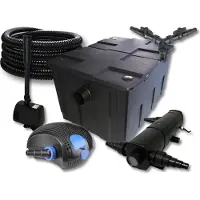 SunSun TeichFilter Set 60000l 24W Klärer,100W ECO Pumpe Schlauch Springbrunnen