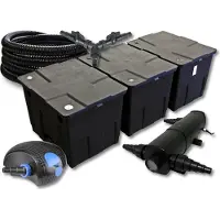 SunSun Filter Set 90000l Teich mit 24W Teichklärer,100W ECO Pumpe 25m Schlauch