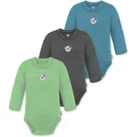 Normani 3er Pack Baby Merino Langarmbody „Tuai" - 9403