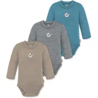 Normani 3er Pack Baby Merino Langarmbody „Tuai" - 9403