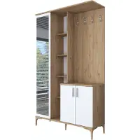 Skye Decor , EA109 - 2695, Hallenstand, Nussbaum, 100 % MELAMINBESCHICHTETE Spanplatte der Güteklasse E1, 120 x 37,5 x 198,6 cm
