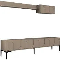Skye Decor , Lyon 2 - Atlas, Black, TV-Einheit, Atlas, 100 % MELAMINBESCHICHTETE SPANPLATTEN, 180 x 35 x 42 cm