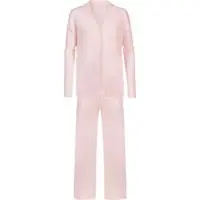 Mey Langer Pyjama Serie Adorable Lines Bonbon Pink | Größe 44