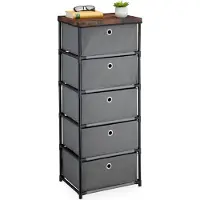 Relaxdays Ladekastje - mit 5 Lades - 105x43x33 cm - industriell - Wohnzimmer - Schlafzimmer - grau-braun