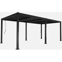 Sweeek - Bioklimatische Pergola Palace mit Lamellendach 3x6m - Schwarz