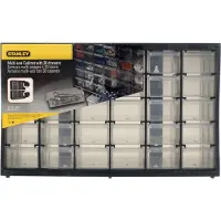 Stanley Kleinteilemagazin mit 30 Schubladen, Werkzeugkasten, Kunststoff, Schwarz, 365 mm, 153 mm, 222 mm