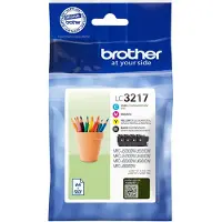 Brother LC3217VALDR, Schwarz, Cyan, Magenta, Gelb, 4 Stück(e), 550 Seiten, 550 Seiten, Multipack