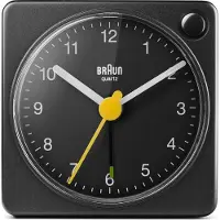 Braun BC02XB, Quarzwecker, Rechteck, Schwarz, Analog, Akku, AA