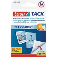 TESA Tack Klebepads, transparent, doppelseitig klebend, 200 Stck.
