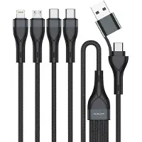 4smarts 541023 USB Kabel A/USB C C/Micro USB-A/Lightning Schwarz - Kabel - Digital/Daten