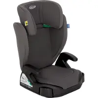Graco Junior Maxi i-Size R129 Kindersitz, ca. 3,5 bis 12 Jahre (100 bis 150 cm), Kindersitzerhöhung, Armlehnen und Kopfstütze höhenverstellbar, leicht, mit Getränkehalter, grau, Iron