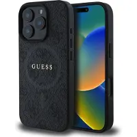 GUESS GUHMP16LG4GFRK iPhone 16 Pro 6,3" czarny/black MagSafe PU 4G Ring Classic Logo