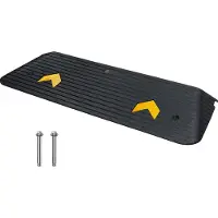 Vevor Schwellenrampe Vollgummi Türschwellenrampe 15Tonnen Tragfähigkeit Bordsteinrampe mit Kanal 113x24,1x2,5cm Rollstuhlrampe Auffahrrampe Gummirampe Ideal für unebenen Boden Bordsteinkanten