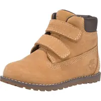 Timberland für Jungen. TB1A127M2311 Braune Pokey Pine Lederstiefeletten (23), Wohnung, Klettverschluss, Lässig, Kinderbekleidung