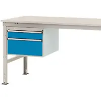 Manuflex ZB4562.5012 Gehäuse-Unterbau Stationär, Nutzhöhe 300 mm mit 2 Schubfächer. Für Tischtiefe 800 mm