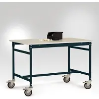 Manuflex LB4066.7016 ESD ESD-Beistelltisch BASIS mobil mit Kunststoff-Tischplatte in Anthrazit RAL 7016, BxTxH: 1500 x 800 x 856 mm Anthrazit