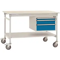 Manuflex Beistelltisch Basis Mobil Melamin Brillantblau 1.000 x 800 x 850 mm