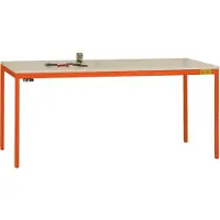 Manuflex LD1116.2001 ESD ESD-Arbeitstisch UNIDESK mit Kunststoffplatte, Gestell Rotorange RAL 2001, BxTxH = 2000 x 800 x 723-733 mm Rotorange (RAL 2001)
