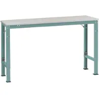Manuflex AU7069.5021 Arbeits-Grundtisch UNIVERSAL Spezial mit PVC Dekorplatte, BxTxH = 1500x1000x722-1022 mm Wasserblau