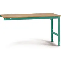 Manuflex AU6105.0001 Arbeits-Anbautisch UNIVERSAL Standard mit Multiplexplatte, BxTxH = 1750 x 1200 x 760-870 mm Grau, Grün