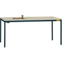 Manuflex LD1903.7016 ESD ESD-Arbeitstisch UNIDESK mit Kautschukplatte, Gestell Anthrazit RAL 7016, BxTxH = 1200 x 800 x 720-730 mm Anthrazit