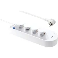 Sygonix SY-5228510 Steckdosenleiste mit Schalter 4fach Weiß Schutzkontakt 1 St.