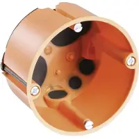 F-tronic Forfradåse 1 modul vindtæt Ø68 mm, 47 mm dyb, med montageskruer. Orange eurodåse. PVC fri