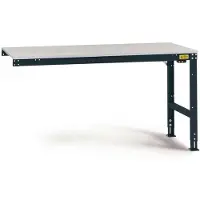 Manuflex LU6133.7016 ESD ESD-Arbeitstisch UNIVERSAL Standard Anbautisch mit Kautschukplatte, BxTxH = 2000 x 1200 x 760-870 mm Anthrazit