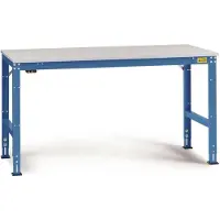 Manuflex LU4096.5007 ESD ESD-Arbeitstisch UNIVERSAL Standard Grundtisch mit Kunststoffplatte, BxTxH = 1750 x 1000 x 766-876 mm Brillantblau (RAL 5007)