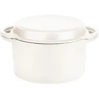 GSW Gusseisentopf 21 cm, 3,8 Liter, weiß, Emaillebeschichtung, Backofengeeignet, für alle Herdarten