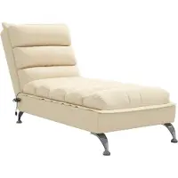 vidaXL Massage-Chaiselongue mit Kissen Creme Stoff