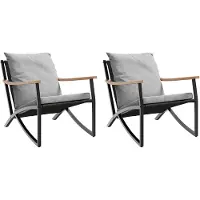 vidaXL Gartenstühle mit Kissen 2 Stk. Schwarz Stahl