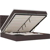 vidaXL Ottoman-Bett mit Matratze & LEDs Dunkelbraun 180x200 cm Stoff
