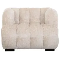 MUST Living Sessel Mars aus Stoff, modern gepolstert, Natur, schwarzes Gestell, gemütlich für Dein Zuhause