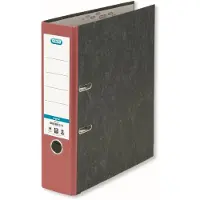 Pierre by Elba Ordner smart Wolkenmarmor, Rückenbreite: 80 mm, rot DIN A4, Einband aus Wolkenmarmor-Papier, geklebt